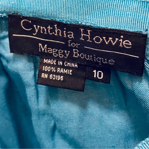 ‼️Clear Out‼️ Turquoise, cool, floor length skirt.  Fabric is 100% RAMIE - Picture 4 of 5